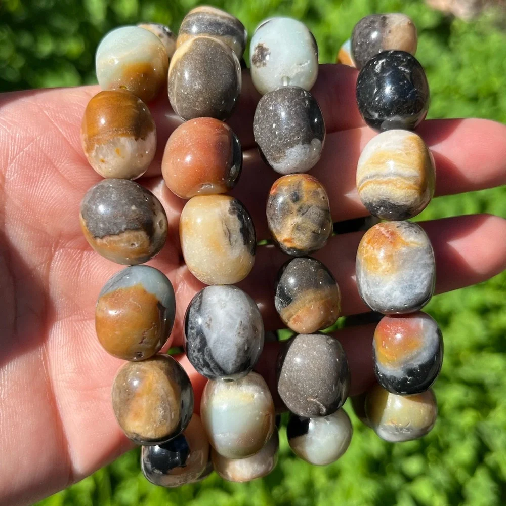 Chunky‎ Caribbean calcite tumbled stone bracelet